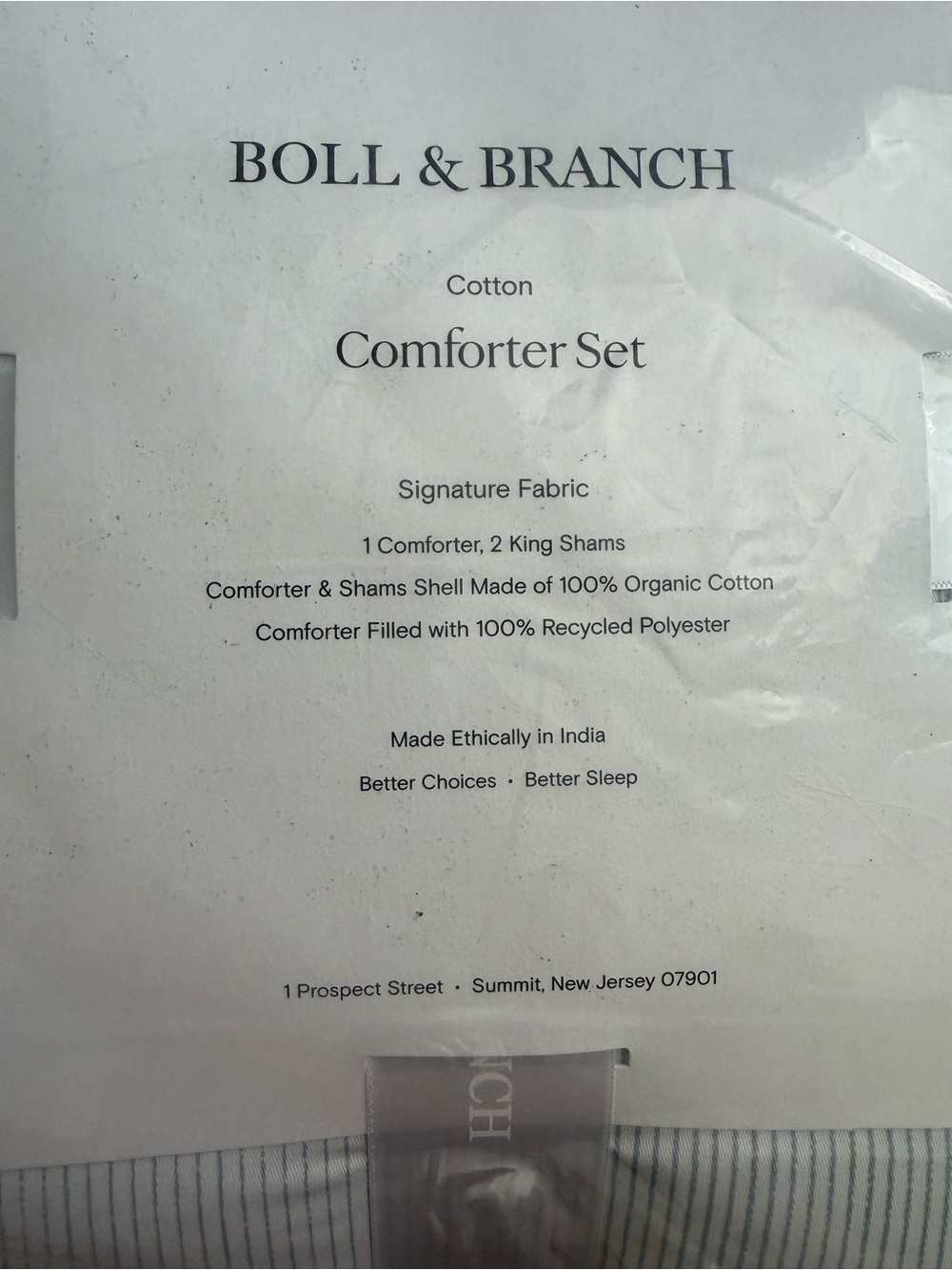 Comforter set Boll & Branch Light Gray Pinstripe - Picture 3 of 3